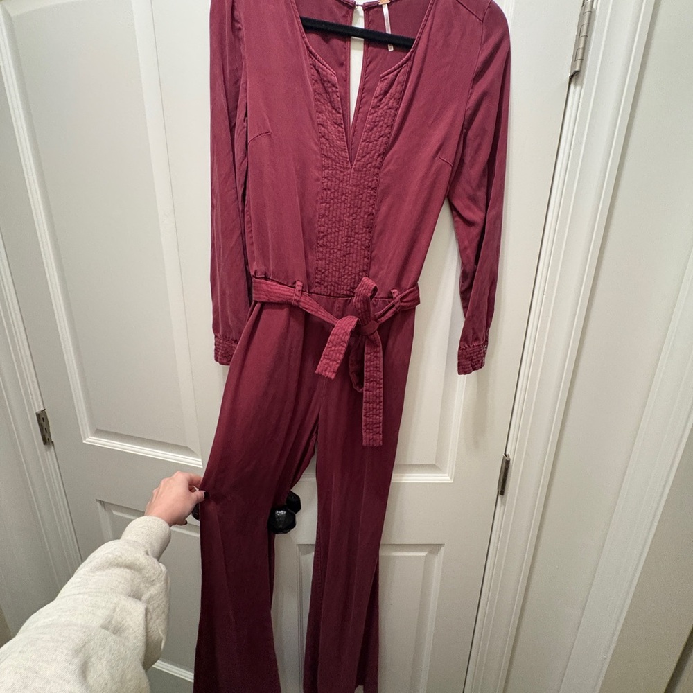 Free People Deep Red Jumpsuit